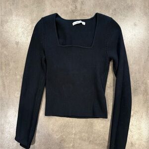 Black Ribbed Abercrombie Top